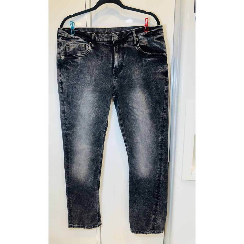Buffalo David Bitton Men's Size 34Wx32L Black Slim Stretch Straight Jeans